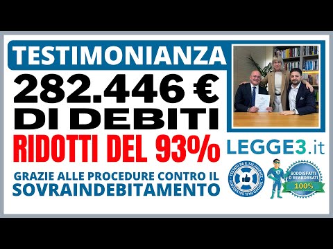 Debiti ridotti del 93%